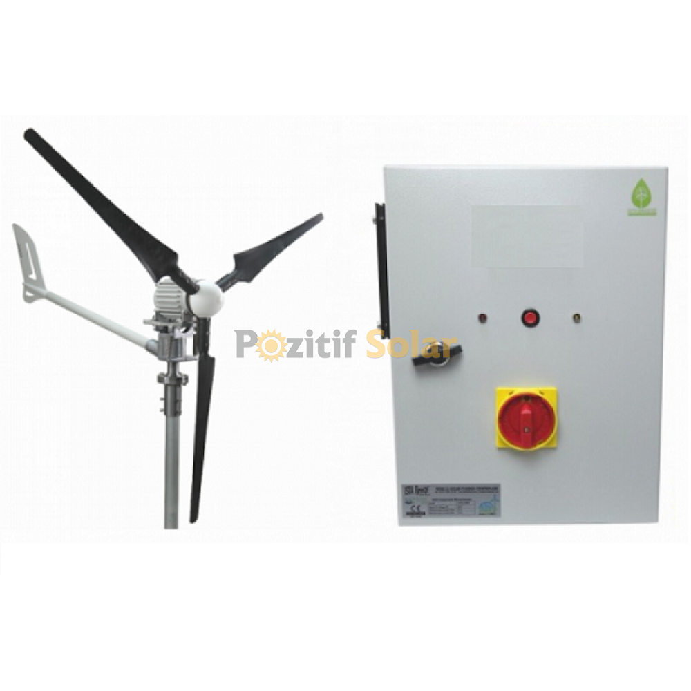 iSTA-BREEZE Set İ-2000W 48 VOLT WİNDSAFE KORULAMI RÜZGAR TÜRBİNİ+ HİBRİT ŞARJ KONTROL CİHAZI