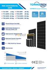 Tommatech 200 Watt Monokristal Perc Solar Güneş Paneli 1.Sınıf A Class