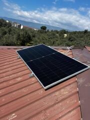 Güneş Paneli Montaj Aparatı 1 Panel İçin 4 Adet 30 cm Galvaniz Profil 4 Adet Son Klemp