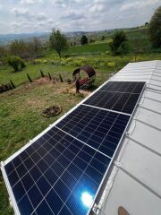 Güneş Paneli Montaj Aparatı 3 Panel İçin 8 Adet 30 cm Galvaniz Profil 8 Adet Klemp