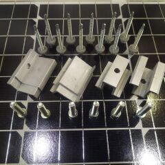 Güneş Paneli Montaj Aparatı 3 Panel İçin 8 Adet 30 cm Galvaniz Profil 8 Adet Klemp
