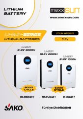 Sako Li-Sun 51,2V-200Ah LiFePo4 Batarya 10.24 Kwh