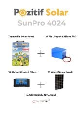 SunPro4025 Taşınabilir Güç Kaynağı Solar Jenaratör Hazır Set