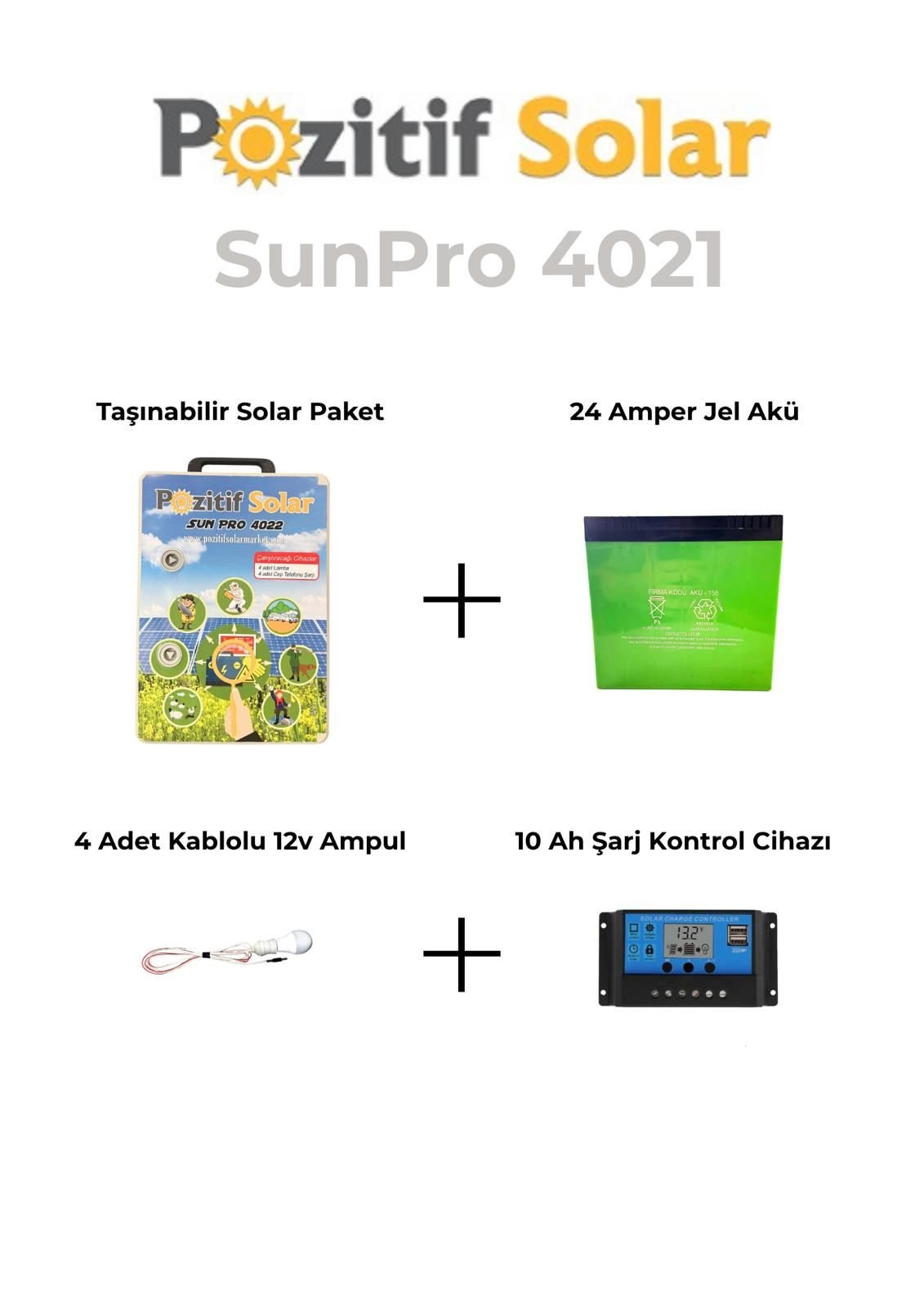 SunPro 4021 Taşınabilir Güç İstasyonu Hazır Set