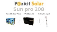 SunPro 208 Taşınabilir Güç Kaynağı Solar Jenaratör Hazır Set
