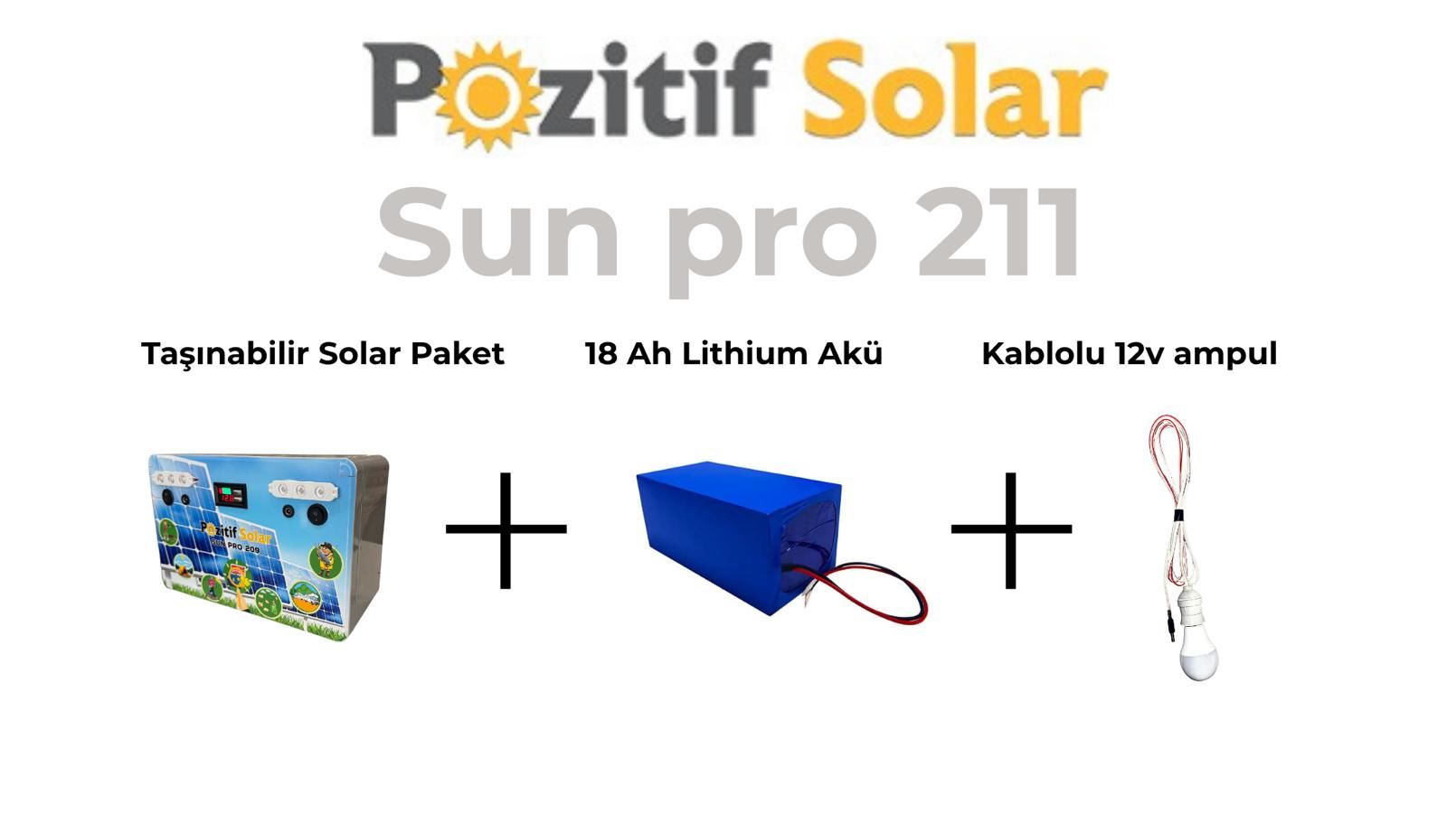 SunPro 211 Taşınabilir Güç Kaynağı Solar Jenaratör Hazır Set 18 Ah Lifepo4