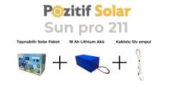 SunPro 211 Taşınabilir Güç Kaynağı Solar Jenaratör Hazır Set 18 Ah Lifepo4