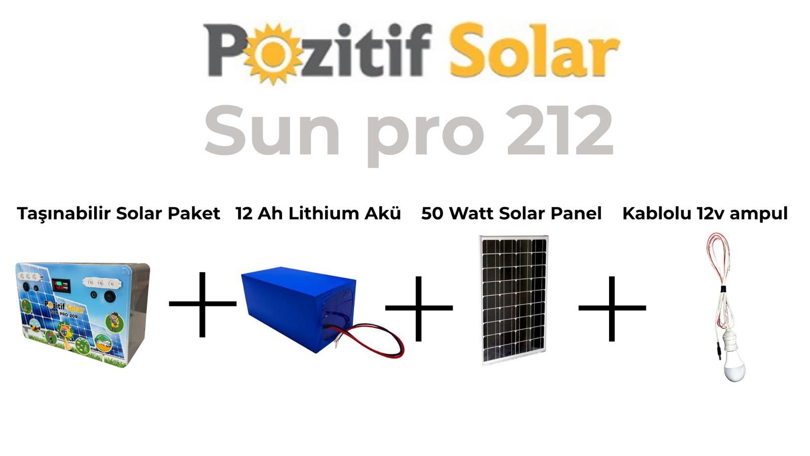 SunPro 212 Taşınabilir Güç Kaynağı Solar Jenaratör Hazır Set 12 Ah Lifepo4