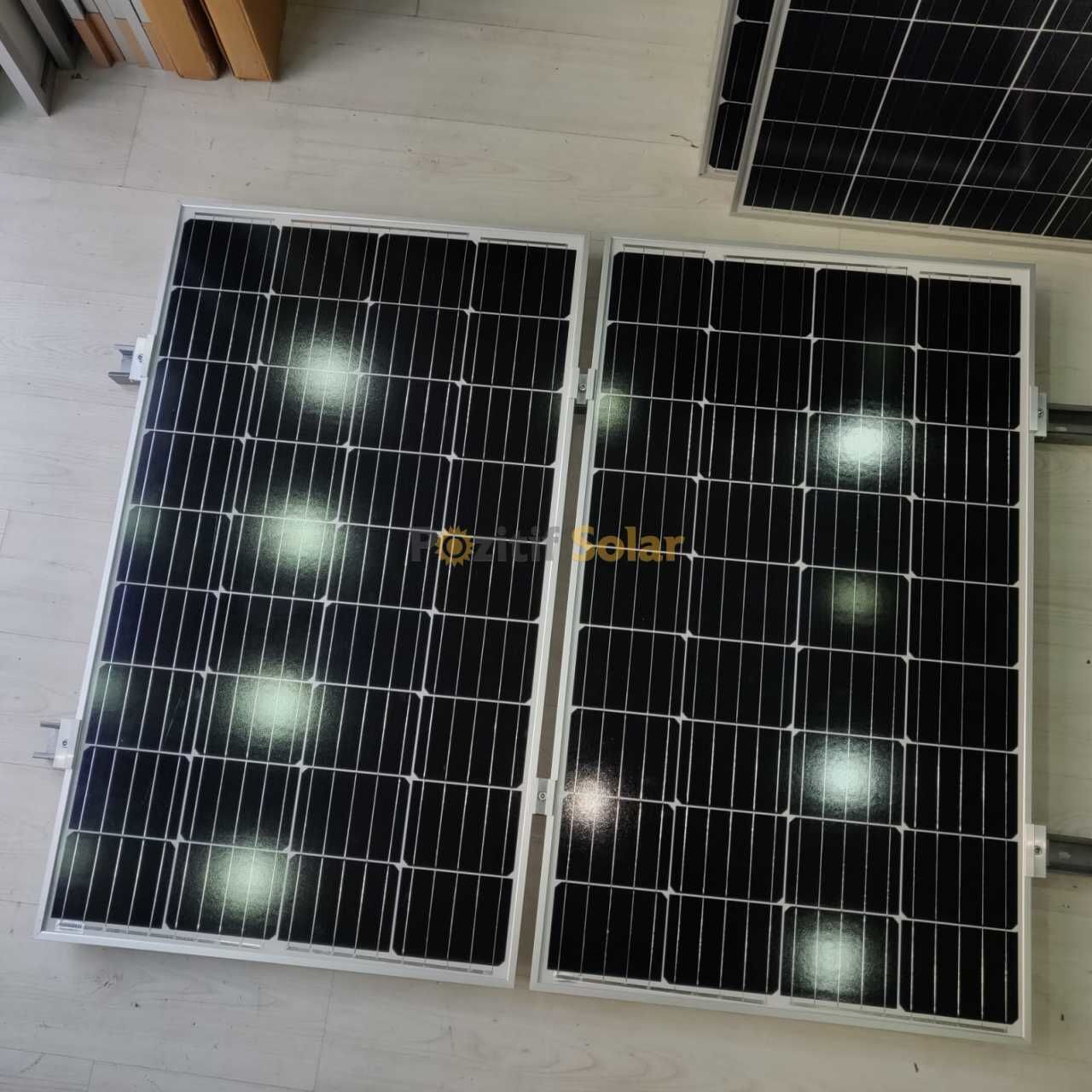 Güneş Paneli Montaj Aparatı 2 Panel İçin 2 Adet 250 cm Boy Alüminyum Profil 6 Adet Klemp