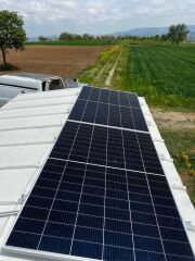 Güneş Paneli Montaj Aparatı 2 Panel İçin 6 Adet 50 cm Galvaniz Profil 6 Adet Klemp