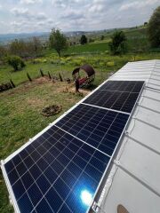 Güneş Paneli Montaj Aparatı 3 Panel İçin 8 Adet 50 cm Galvaniz Profil 8 Adet Klemp