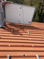 Güneş Paneli Montaj Aparatı 3 Panel İçin 8 Adet 50 cm Galvaniz Profil 8 Adet Klemp